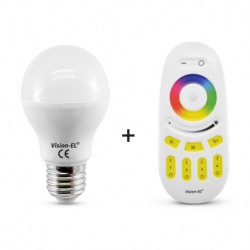 Ampoule LED E27 8W (bulb) RGB + Télécommande
